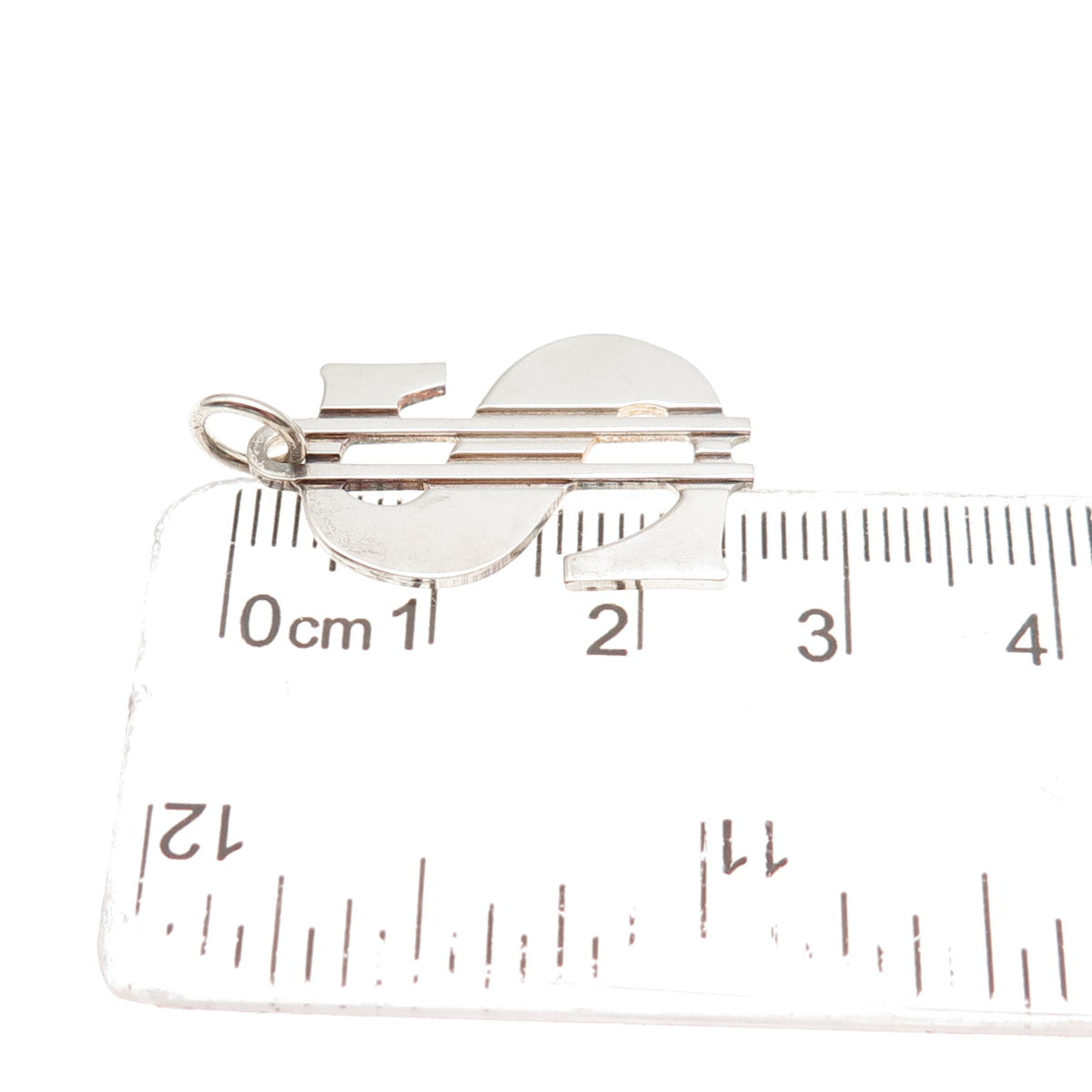 925 Sterling Silver Vintage Dollar Symbol Charm Pendant