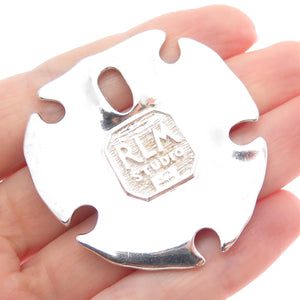 ROBERT LEE MORRIS 925 Sterling Silver Vintage Modernist Floral Large Pendant