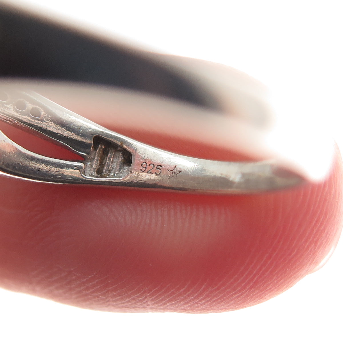 925 Sterling Silver Real Round-Cut Diamond Bohemian Ring Size 8.75