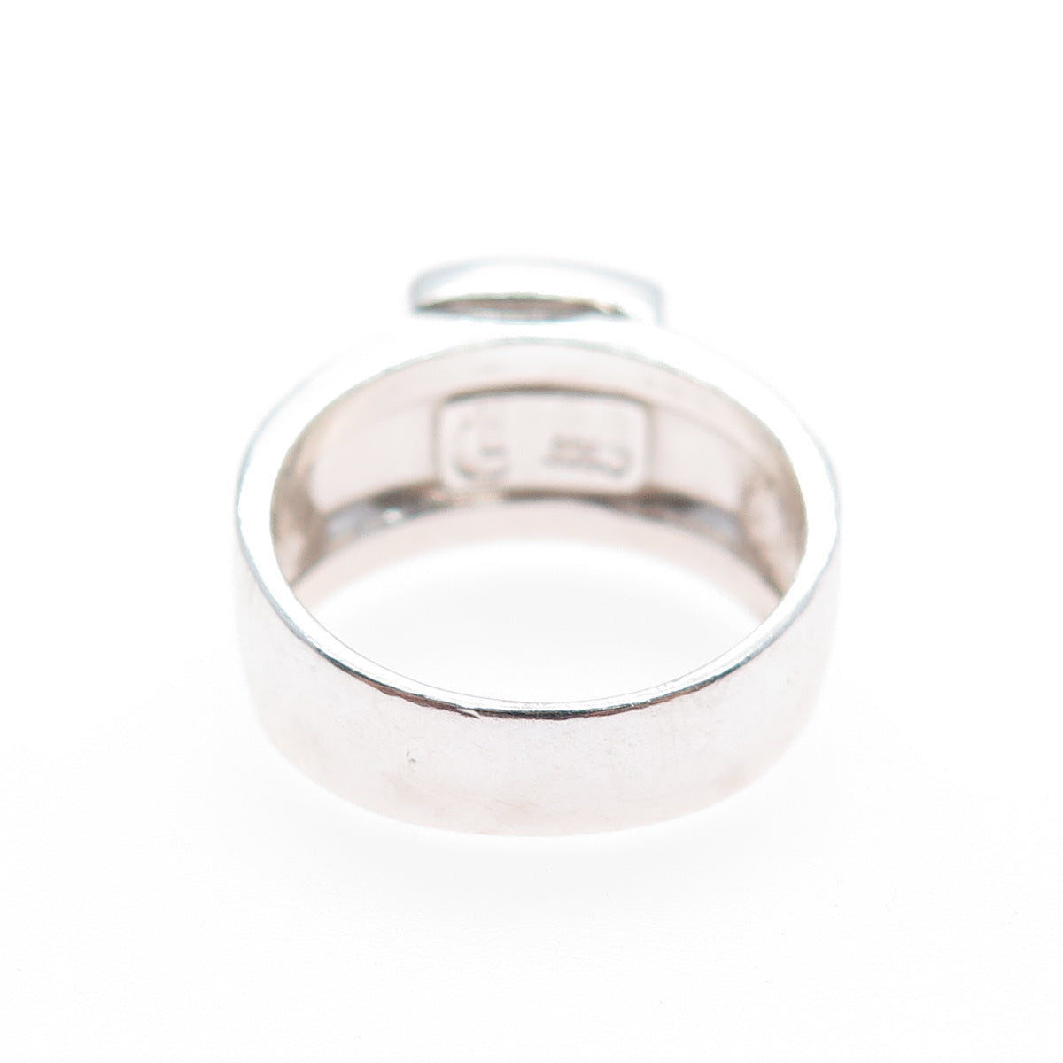 CAROLYN POLLACK Sterling 2-Tone Vintage Turquoise Inlay Spiral Ring Size 6.25