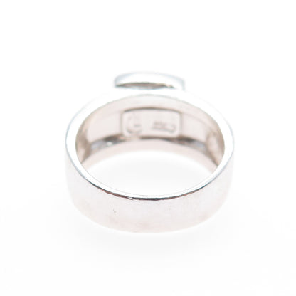 CAROLYN POLLACK Sterling 2-Tone Vintage Turquoise Inlay Spiral Ring Size 6.25