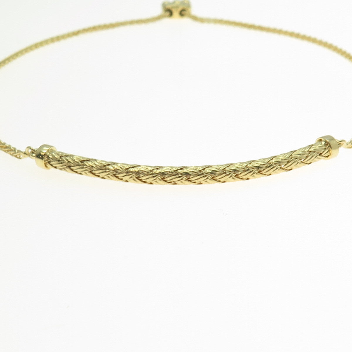 HAN 925 Sterling Silver Gold Plated Wheat Bar Bolo Adjustable Bracelet 6-10"