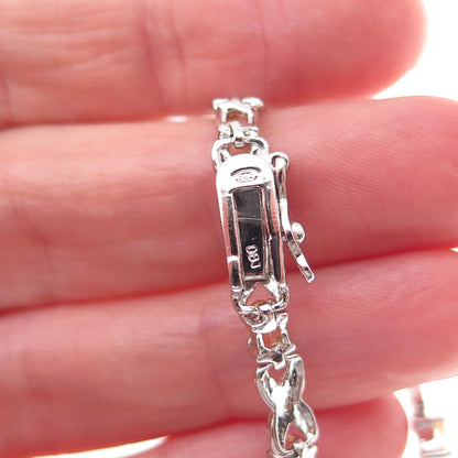Dee Berkle 925 Sterling Silver Real Diamond Accent & Citrine Bracelet 7.25"