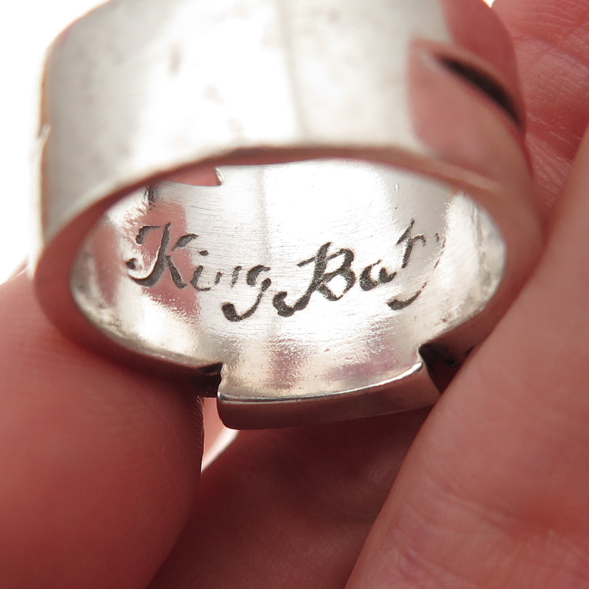 King Baby 925 Sterling Silver Vintage Gothic Cross Oxidized Ring Size 9