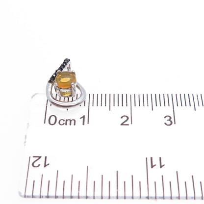 CHUCK CLEMENCY 925 Sterling Silver Real Opal & Spinel Minimalist Charm Pendant