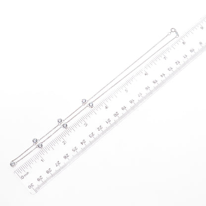 925 Sterling Silver Round-Cut C Z Station Cable Chain Necklace 16"