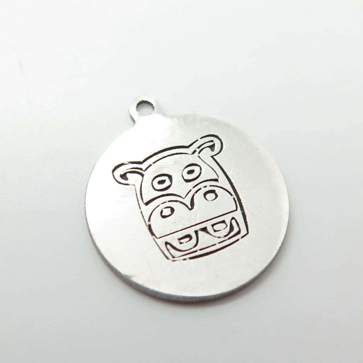 925 Sterling Silver USA Two In Town Hippopotamus Charm Pendant