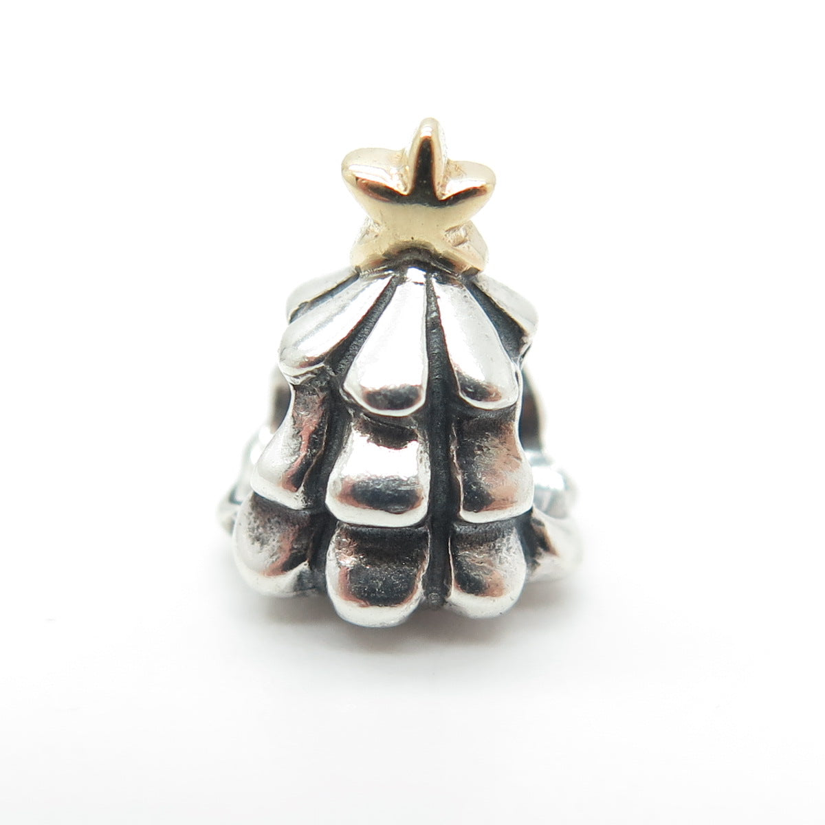 PANDORA Gold & 925 Sterling Silver Christmas Tree Bead Charm