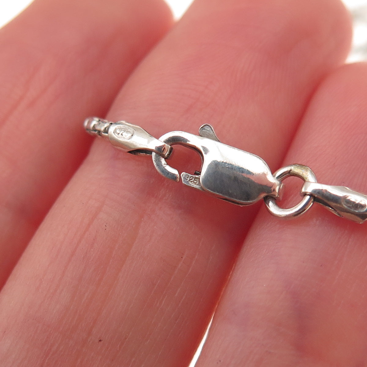 925 Sterling Silver Vintage Round Box Chain Necklace 18"