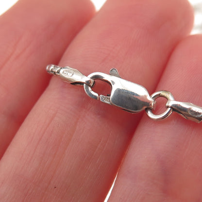 925 Sterling Silver Vintage Round Box Chain Necklace 18"