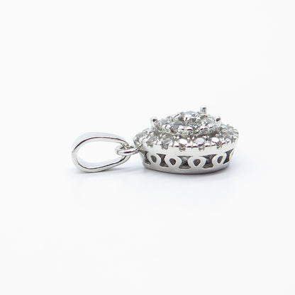 925 Sterling Silver C Z Teardrop Charm Pendant