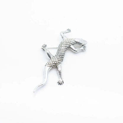 925 Sterling Silver Vintage Lizard Pin Brooch