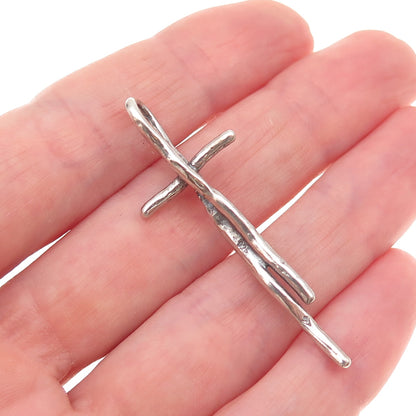 Silpada 925 Sterling Silver Vintage Great Impressions Twig Cross Charm Pendant
