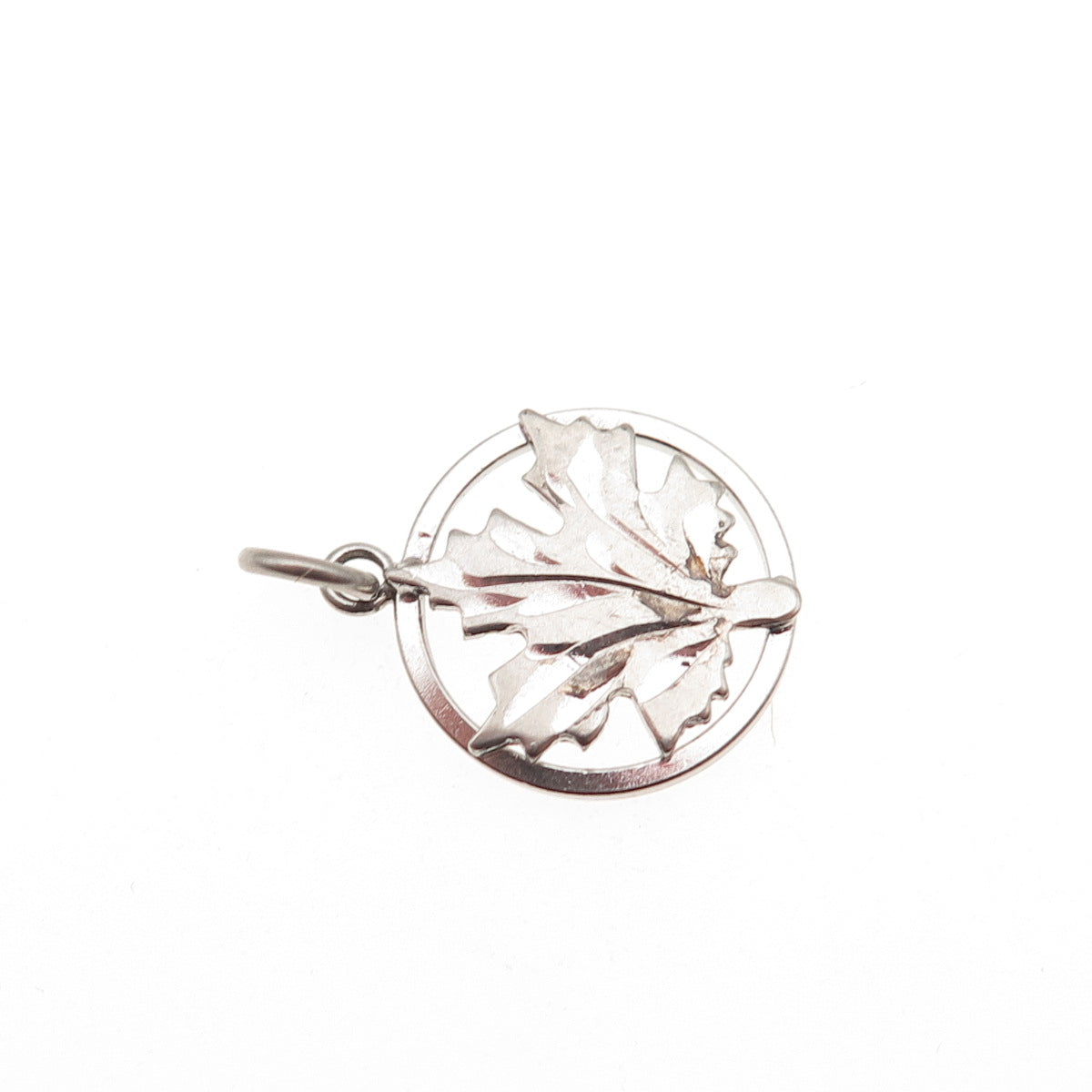 925 Sterling Silver Vintage Maple Leaf Mini Charm Pendant