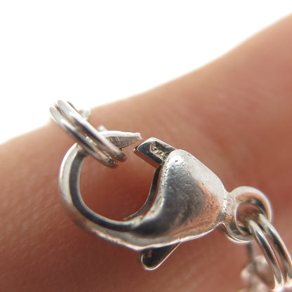 925 Sterling Vintage Real Pearl By The Yard & Rhinestone Snowflake Necklace 16"