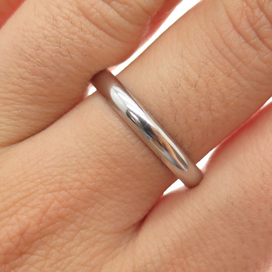 925 Sterling Silver Vintage Italy Classic Wedding Band Ring Size 11.25