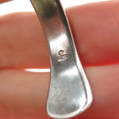 925 Sterling Silver Vintage Modernist Oxidized Adjustable Cuff Bracelet 7"