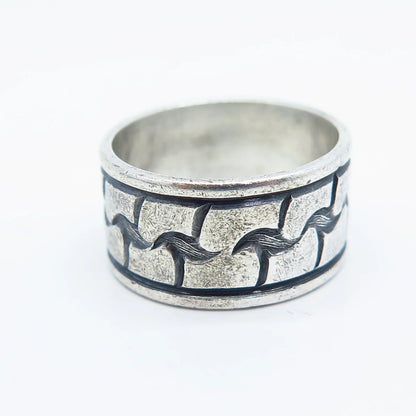925 Sterling Silver Vintage Braided Band Ring Size 6.75