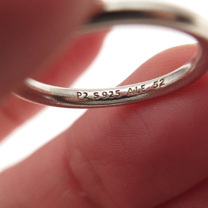 Pandora 925 Sterling Silver Stackable Wedding Band Ring Size 6