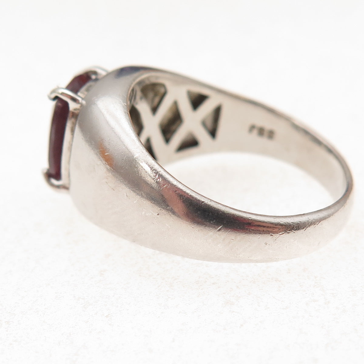 925 Sterling Silver Lab-Created Peacock Sapphire Ring Size 9.25