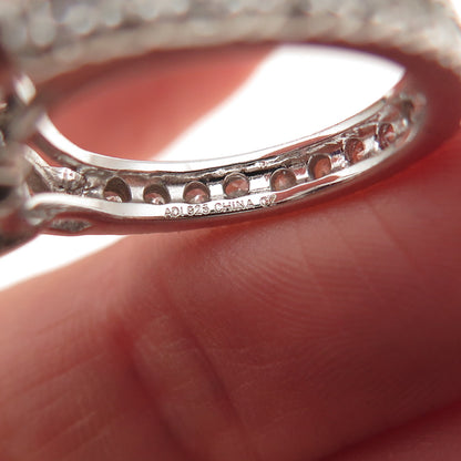 925 Sterling Silver Blue & White C Z Bohemian Ring Size 5