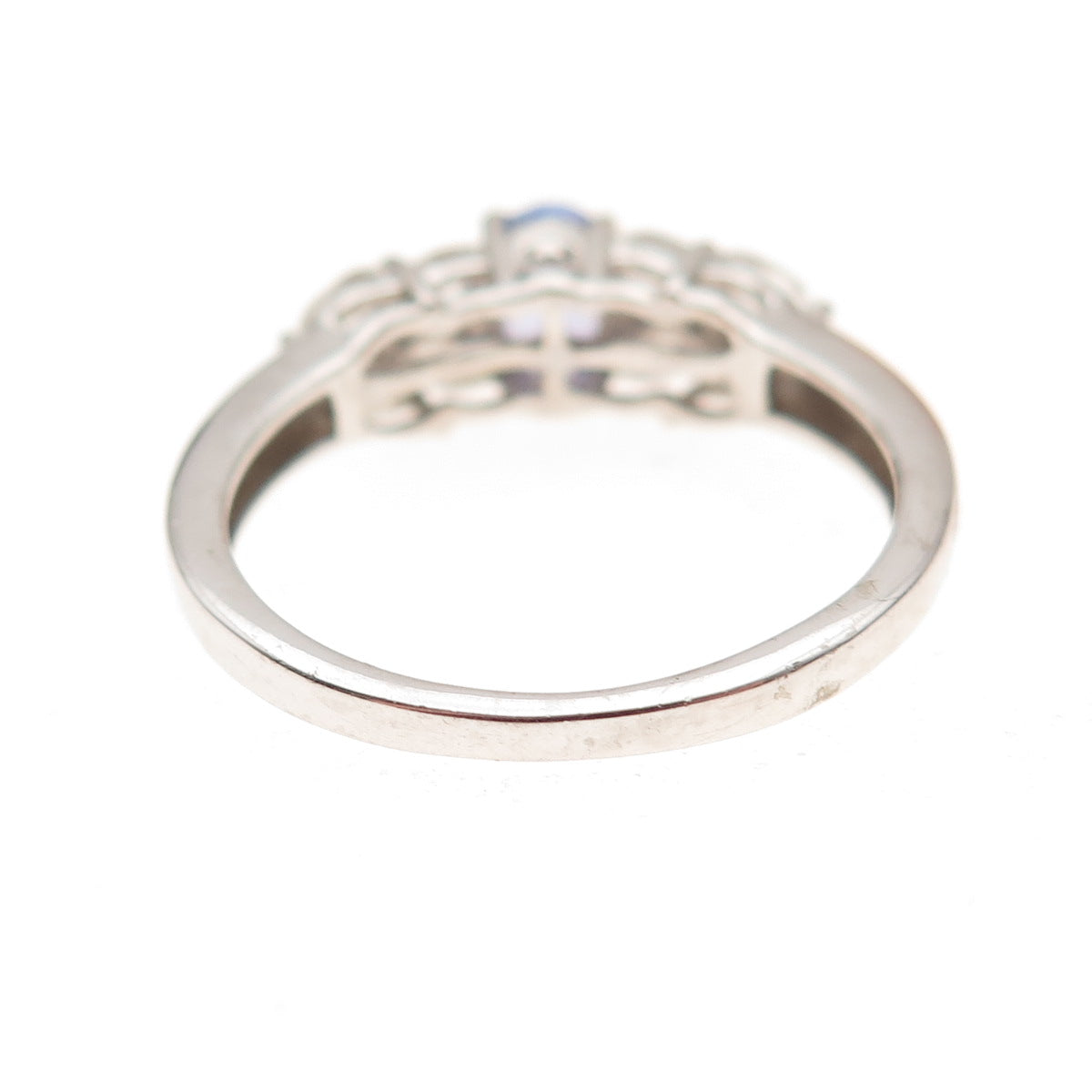 Chuck Clemency 925 Sterling Silver Real Tanzanite & White Topaz Ring Size 9