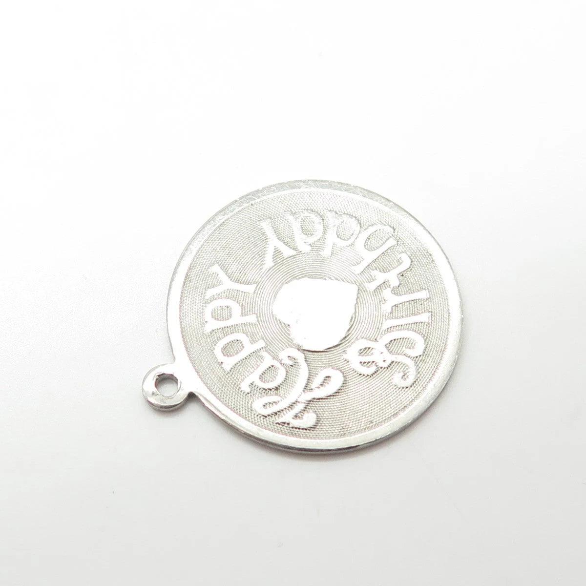 925 Sterling Silver Vintage Danecraft "Happy Birthday" Round Charm Pendant