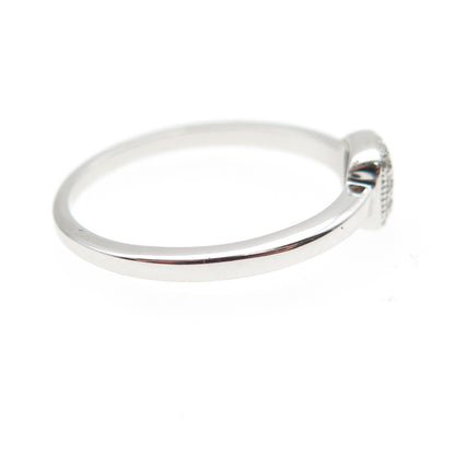 925 Sterling Silver Round-Cut C Z Engagement Ring Size 7