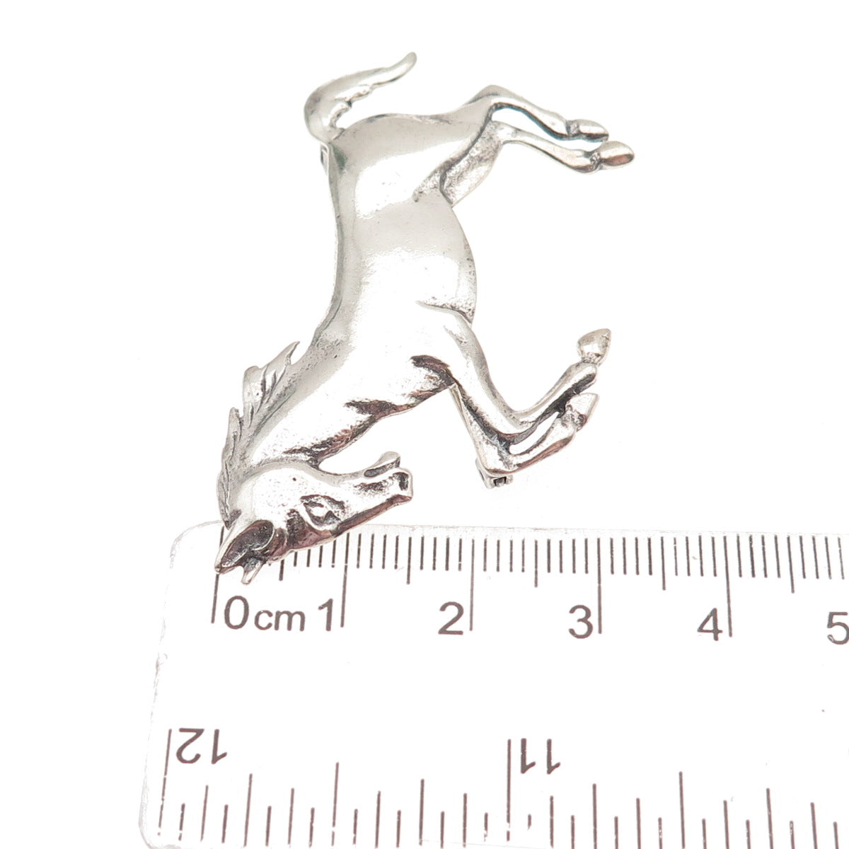 925 Sterling Silver Vintage Wild Horse Oxidized Pin Brooch