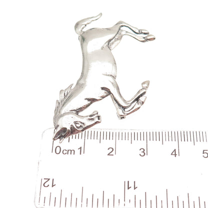 925 Sterling Silver Vintage Wild Horse Oxidized Pin Brooch
