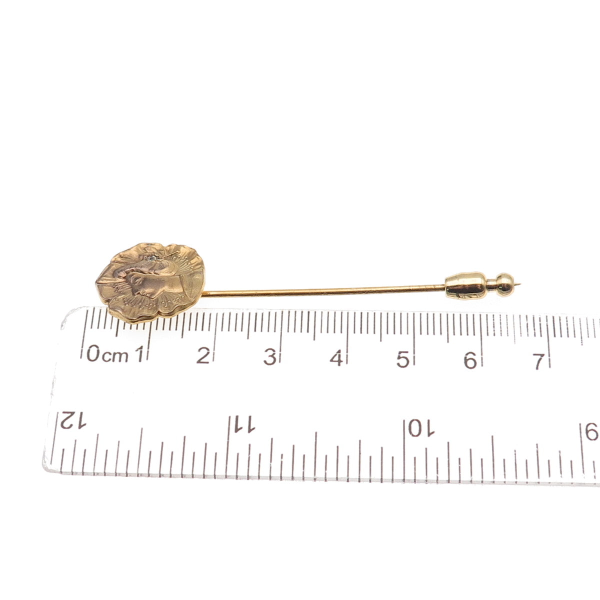 Gold Filled Antique Art Deco Rhinestone Japanese Geisha Lapel Pin