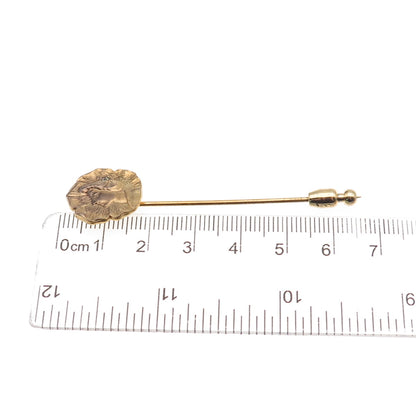 Gold Filled Antique Art Deco Rhinestone Japanese Geisha Lapel Pin