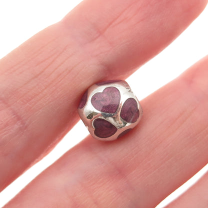 Pandora 925 Sterling Silver Enamel Love You Slide Bead Charm