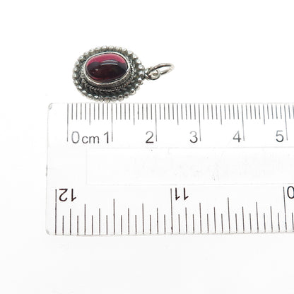 925 Sterling Silver Vintage Real Tourmaline Southwestern Mini Charm Pendant