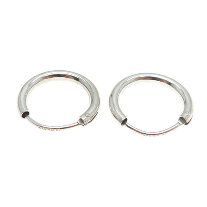 925 Sterling Silver Tube Hoop Earrings