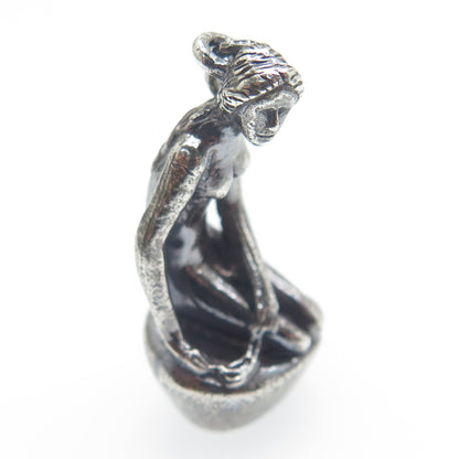 BERNARD HERTZ 925S Sterling Silver Vintage Denmark Mermaid 3D Charm Pendant