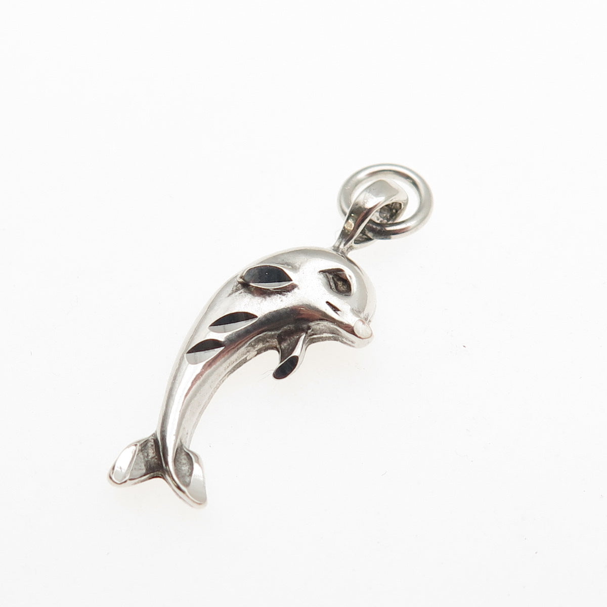 925 Sterling Silver Vintage Friendly Dolphin Mini Charm Pendant