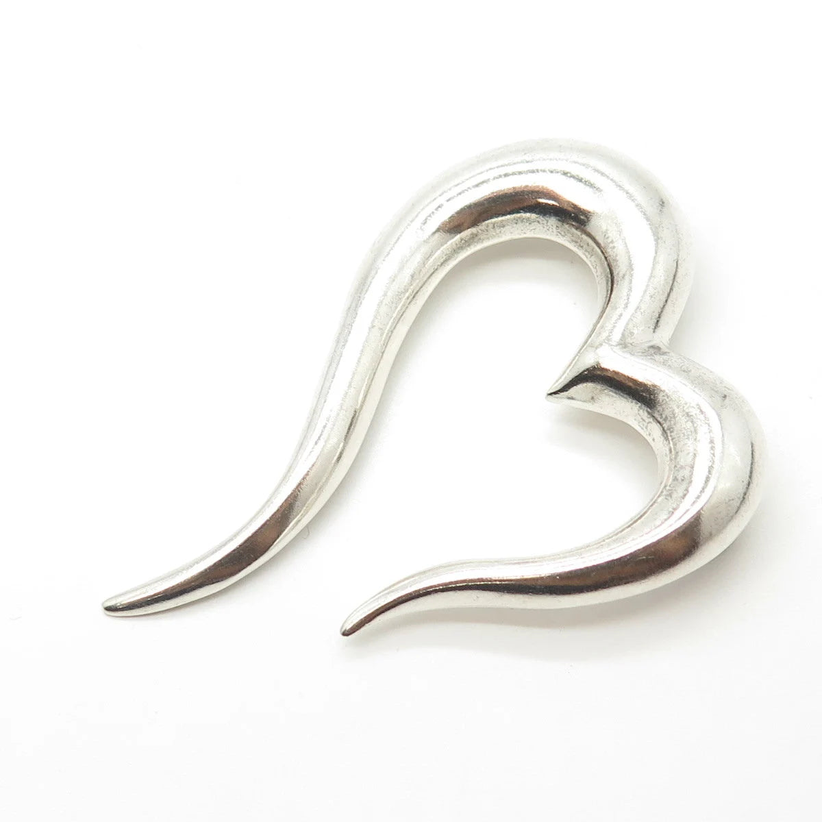 925 Sterling Silver Vintage Mexico Open Heart Pin Brooch