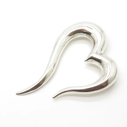 925 Sterling Silver Vintage Mexico Open Heart Pin Brooch