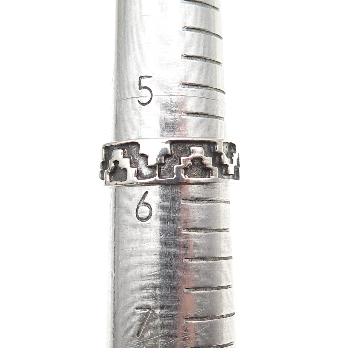 925 Sterling Silver Vintage Arrow Oxidized Band Ring Size 5.75