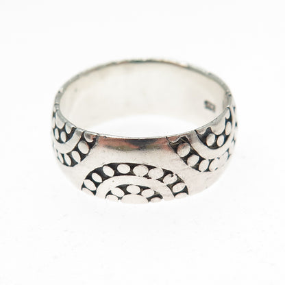 925 Sterling Silver Vintage Modernist Sun Oxidized Band Ring Size 8.25