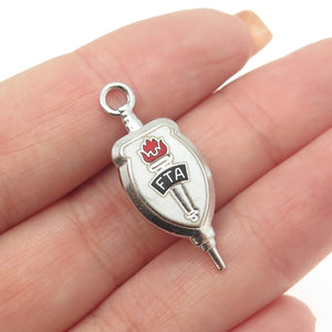 925 Sterling Silver Vintage Enamel FTA Future Teachers of America Brooch/Pendant