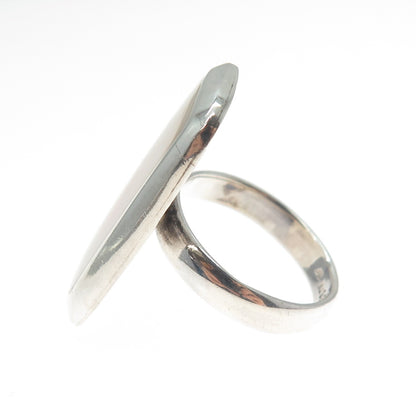 CHAPAL ZENRAY 925 Sterling Silver Vintage Real Mother-of-Pearl Ring Size 7.25