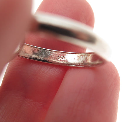 925 Sterling Silver Vintage Interlocked Trinity Oxidized Band Ring Size 6.75