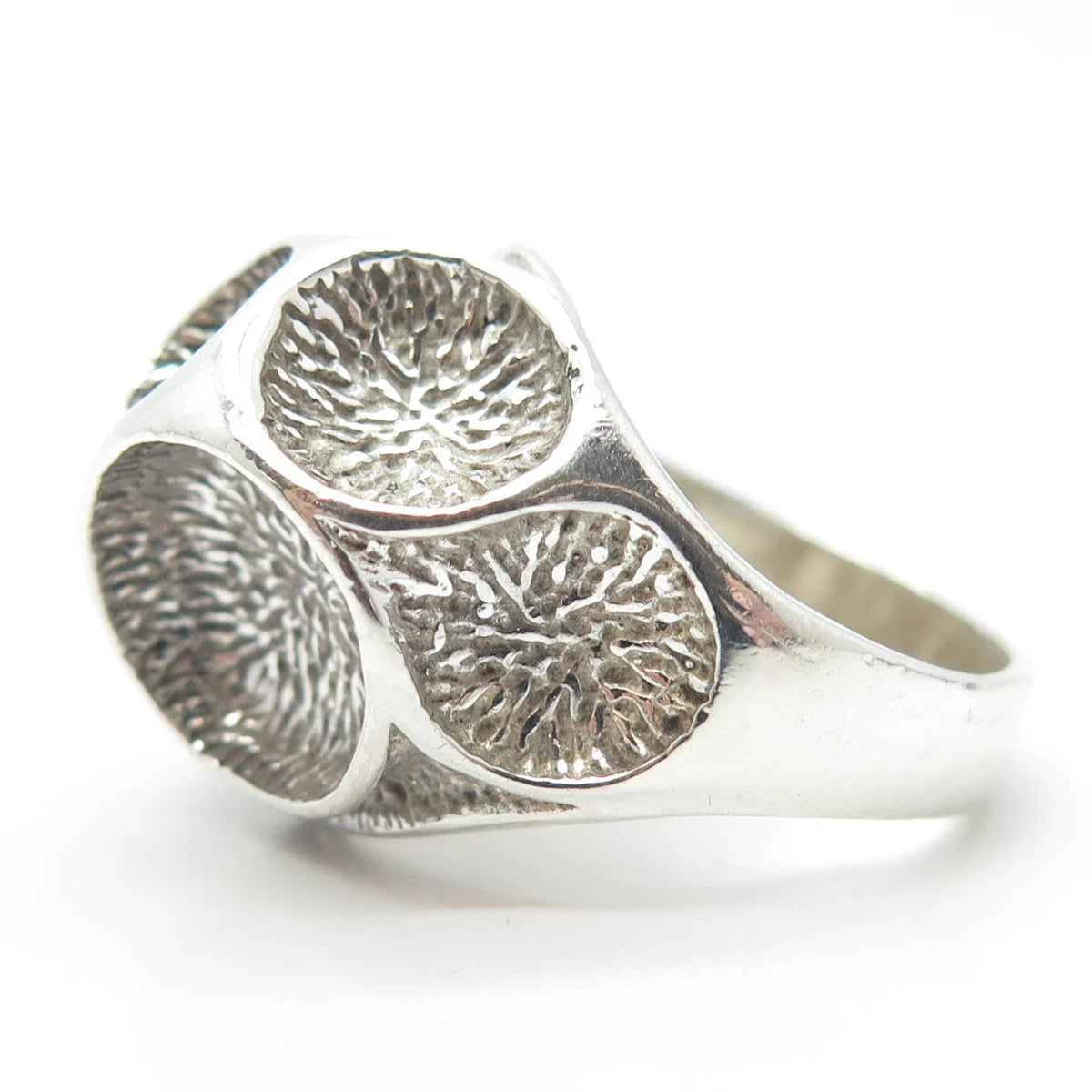 925 Sterling Silver Vintage Modernist Ring Size 7.75