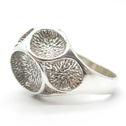 925 Sterling Silver Vintage Modernist Ring Size 7.75