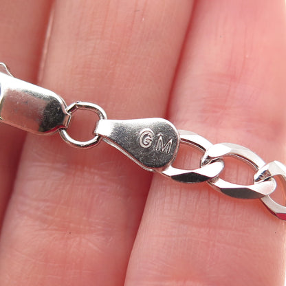 P. Lux 925 Sterling Silver Italy Figaro Chain Necklace 20"