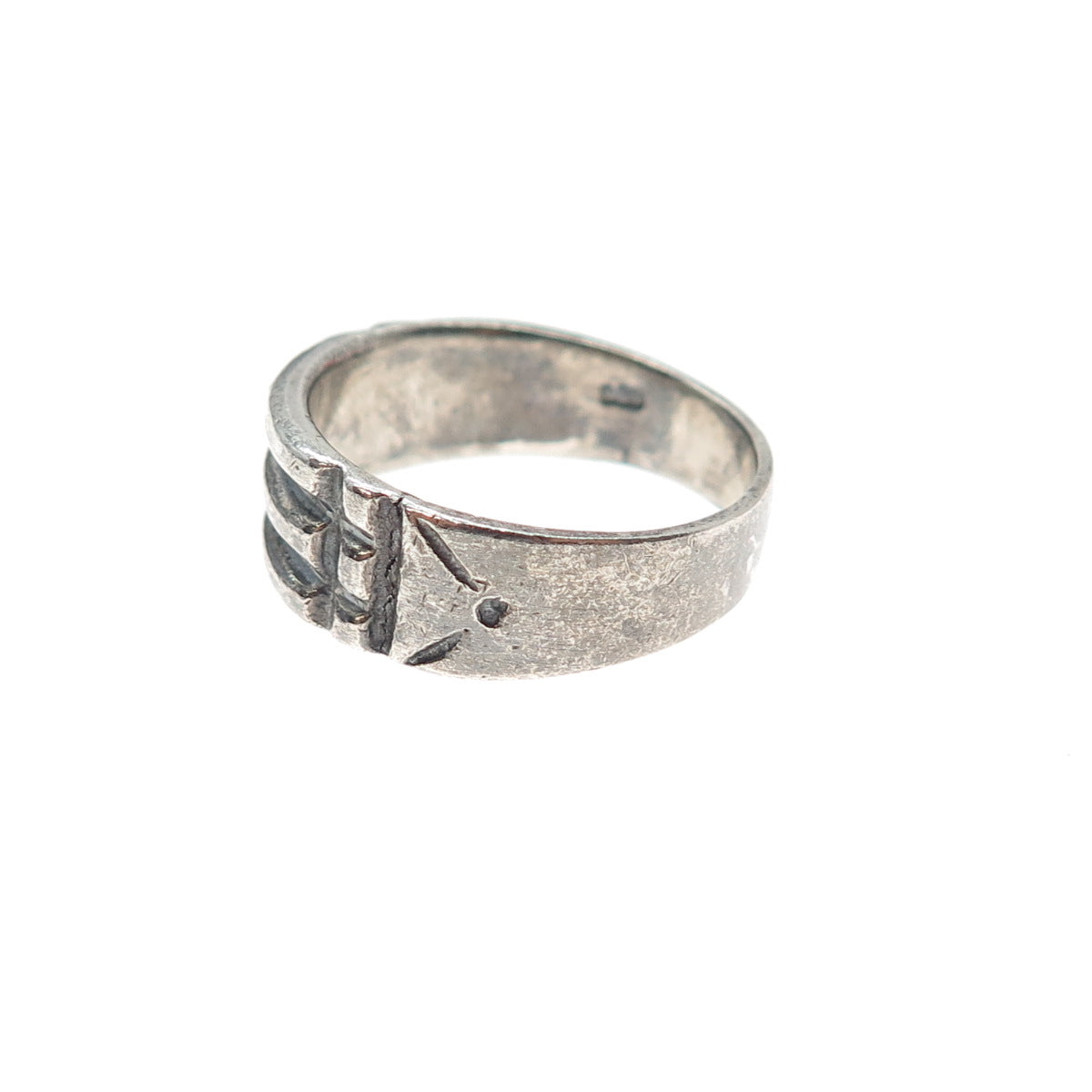 925 Sterling Silver Vintage Atlantis Oxidized Band Ring Size 6.5