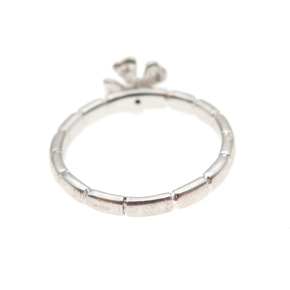 925 Sterling Silver Round-Cut C Z Floral Ring Size 5