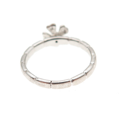 925 Sterling Silver Round-Cut C Z Floral Ring Size 5